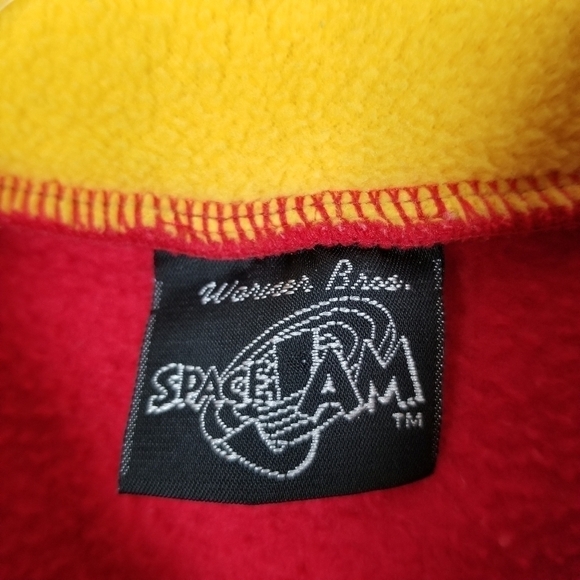 Vintage Tweety Bird Fleece Pullover Space Jam Warner Bros 1996 Quarter Zip - Picture 5 of 10